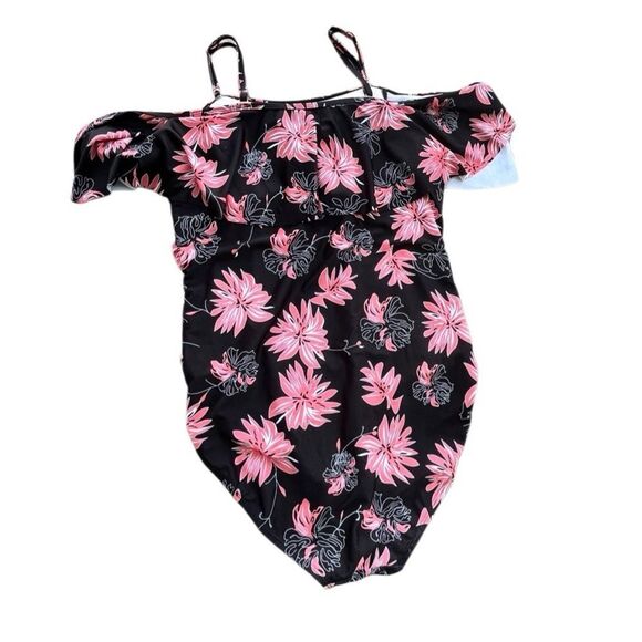Funny Girl Floral Off-Shoulder Ruffle One-Piece Swimsuit - XL - Picture 5 of 13